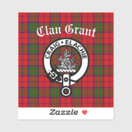 Clan Grant Wappen Abzeichen & Tartan Aufkleber