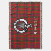 Clan Grant Wappen Abzeichen und Tartan Decke (Vorderseite Vertikal)