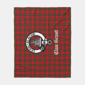 Clan Grant Wappen Abzeichen und Tartan Fleecedecke (Vorderseite)