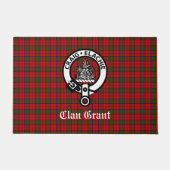 Clan Grant Wappen Abzeichen und Tartan Fußmatte (Vorderseite)