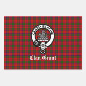 Clan Grant Wappen Abzeichen und Tartan Geschenkpapier Set (Vorderseite 3)