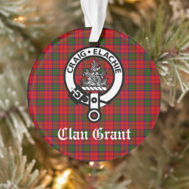 Clan Grant Wappen Abzeichen und Tartan individuell Ornament