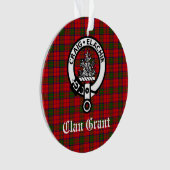 Clan Grant Wappen Abzeichen und Tartan individuell Ornament (Vorderseite)