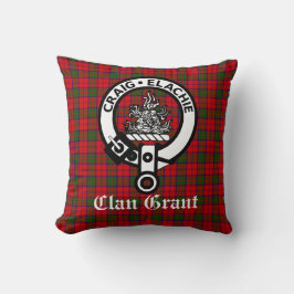 Clan Grant Wappen Abzeichen und Tartan Kissen