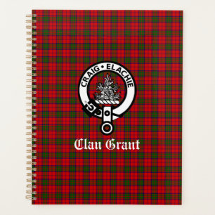 Clan Grant Wappen Abzeichen und Tartan Planer