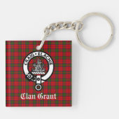Clan Grant Wappen Abzeichen und Tartan Schlüsselanhänger (Rückseite)