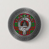 Clan Grant Wappen & Tartan Knot Button (Vorderseite)