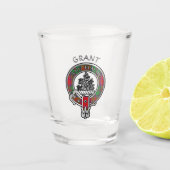 Clan Grant Wappen & Tartan Shot Glass Schnapsglas (Vorderseite)