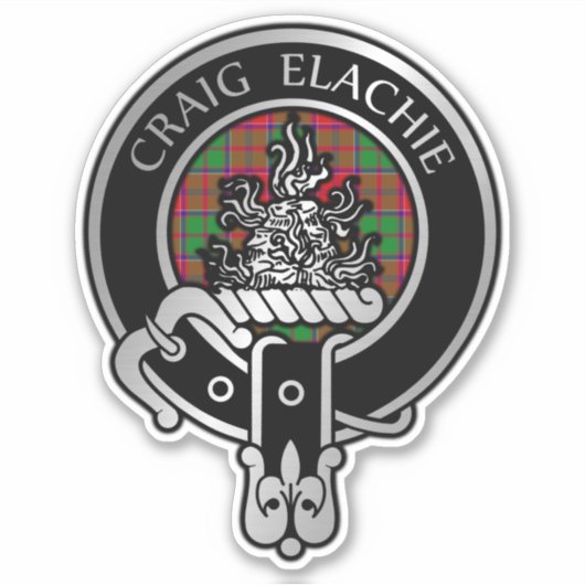 Clan Grant Wappen & Tartan Sticker (Vorderseite)