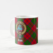 Clan Grant Wappen über Tartan Kaffeetasse (Vorderseite Links)