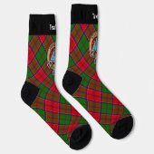 Clan Grant-Wappen über Tartan Socken (Rechts)