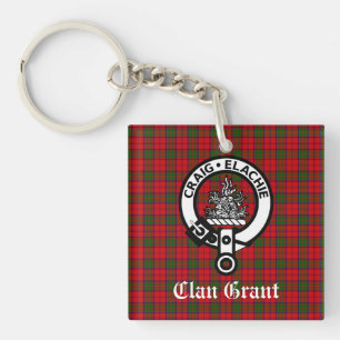 Clan Grant Wappenabzeichen und Tartan  Schlüsselanhänger