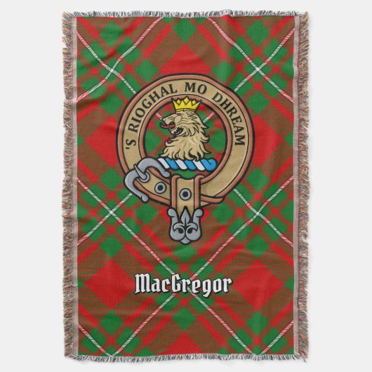 Clan Gregor Crest over Tartan Decke (Vorderseite Vertikal)