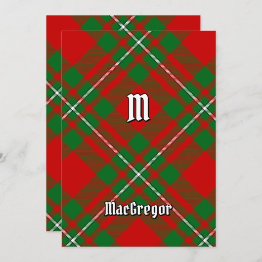 Clan Gregor Tartan Einladung (Vorne/Hinten)