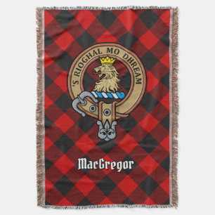 Clan Gregor Wappen über Rob Roy Tartan Decke