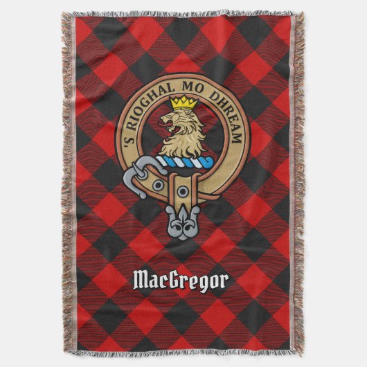 Clan Gregor Wappen über Rob Roy Tartan Decke (Vorderseite Vertikal)