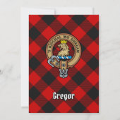 Clan Gregor Wappen über Rob Roy Tartan Einladung (Rückseite)