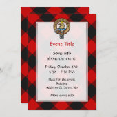 Clan Gregor Wappen über Rob Roy Tartan Einladung (Vorne/Hinten)