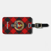 Clan Gregor Wappen über Rob Roy Tartan Gepäckanhänger (Vorderseite horizontal)