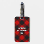 Clan Gregor Wappen über Rob Roy Tartan Gepäckanhänger (Rückseite vertikal)