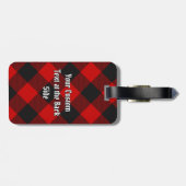 Clan Gregor Wappen über Rob Roy Tartan Gepäckanhänger (Rückseite horizontal)