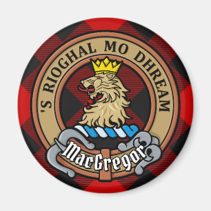 Clan Gregor Wappen über Rob Roy Tartan Magnet
