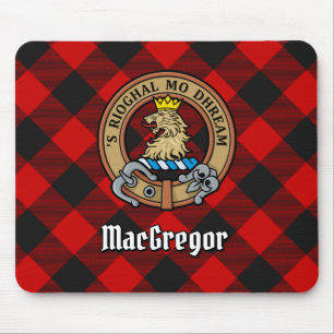 Clan Gregor Wappen über Rob Roy Tartan Mousepad