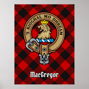Clan Gregor Wappen über Rob Roy Tartan Poster