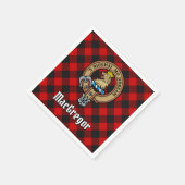 Clan Gregor Wappen über Rob Roy Tartan Serviette (Ecke)
