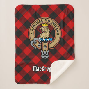 Clan Gregor Wappen über Rob Roy Tartan Sherpadecke