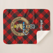 Clan Gregor Wappen über Rob Roy Tartan Sherpadecke (Vorderseite (Horizontal))