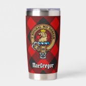 Clan Gregor Wappen über Rob Roy Tartan Thermobecher (Vorderseite)