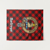 Clan Gregor Wappen über Rob Roy Tartan Wandteppich (Vorderseite (Horizontal))