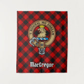Clan Gregor Wappen über Rob Roy Tartan Wandteppich (Vorderseite)