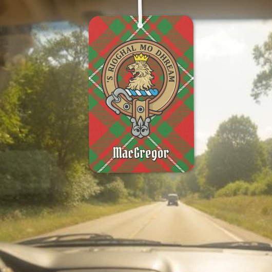 Clan Gregor Wappen über Tartan Air Freshener Autolufterfrischer