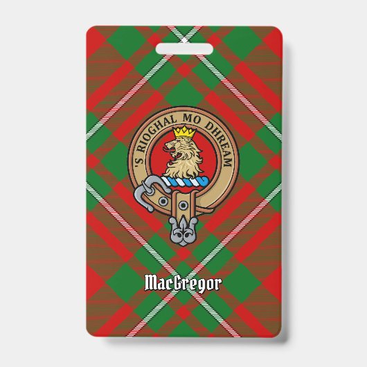 Clan Gregor Wappen über Tartan Ausweis (Vorderseite)