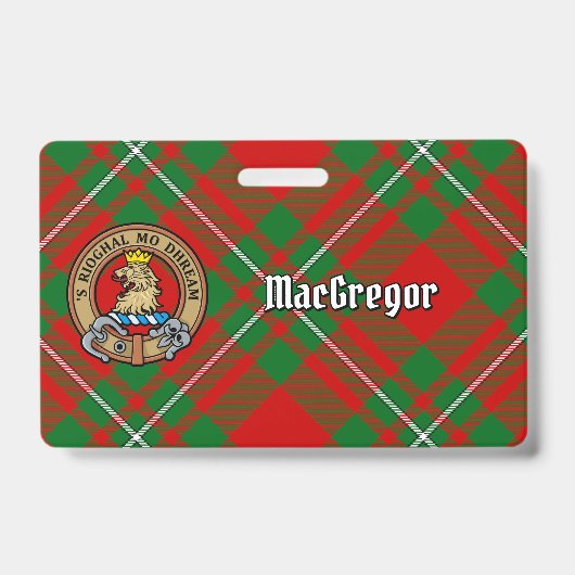 Clan Gregor Wappen über Tartan Ausweis (Vorderseite)