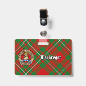 Clan Gregor Wappen über Tartan Ausweis (Vorderseite mit Clip)