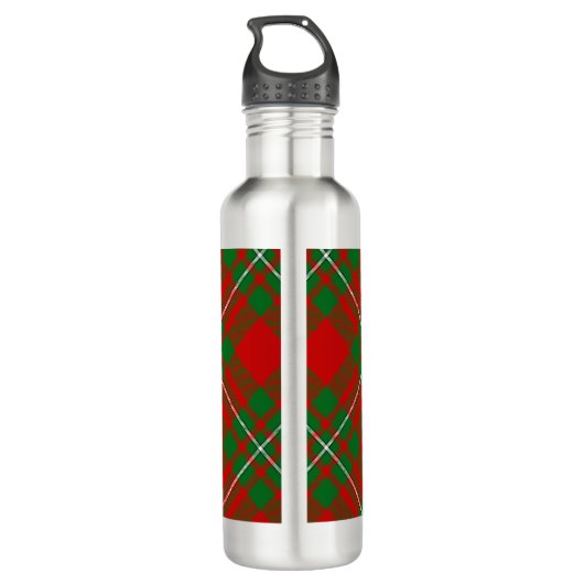Clan Gregor Wappen über Tartan Edelstahlflasche (Rückseite)