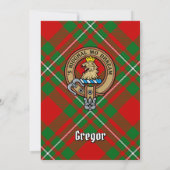 Clan Gregor Wappen über Tartan Einladung (Rückseite)