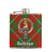 Clan Gregor Wappen über Tartan Flachmann (Vorderseite)