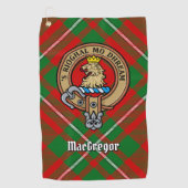 Clan Gregor Wappen über Tartan Golfhandtuch (Vorderseite)