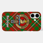 Clan Gregor Wappen über Tartan iPhone Case (Rückseite (Horizontal))