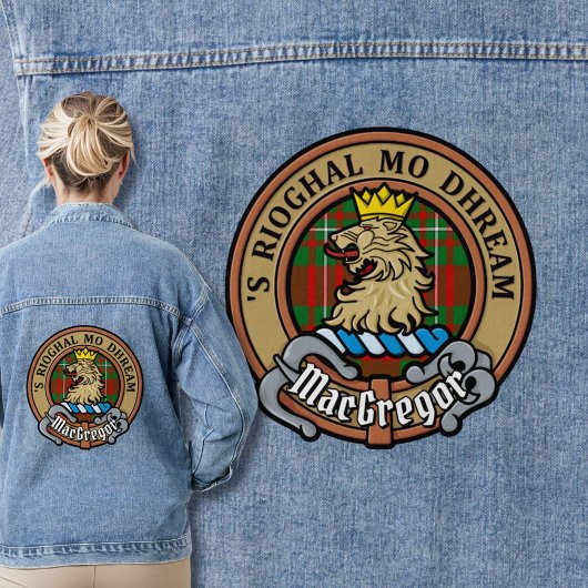 Clan Gregor Wappen über Tartan Jeansjacke