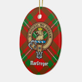 Clan Gregor Wappen über Tartan Keramik Ornament (Links)