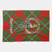 Clan Gregor Wappen über Tartan Küchentuch (Horizontal)