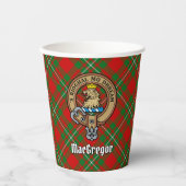 Clan Gregor Wappen über Tartan Paper Cups Pappbecher (Vorderseite)