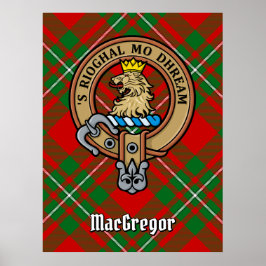 Clan Gregor Wappen über Tartan Poster