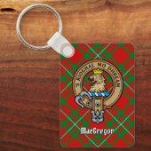 Clan Gregor Wappen über Tartan Schlüsselanhänger (Vorderseite)