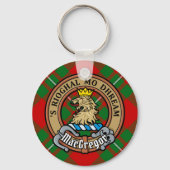 Clan Gregor Wappen über Tartan Schlüsselanhänger (Vorderseite)